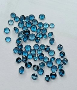 London Blue Amethyst 5 mm Corte facetado redondo Piedra preciosa suelta natural de calidad fina para hacer anillos con juego de colores - Product Image 1