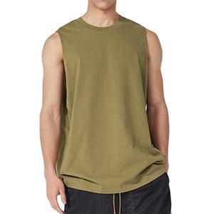 Vêtements de musculation pour la course à pied, vente en gros, débardeur d'entraînement 100% coton, veste de fitness, hauts vierges personnalisés, débardeur sans manches pour hommes - Product Image 1