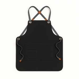 Tablier en toile imperméable pour barista, haute valeur chromatique, vêtements de travail pour la cuisine à domicile, logo personnalisable, manches en coton - Product Image 2