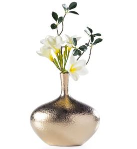 Nouveauté Vase de table en aluminium fait main personnalisé finition argent poli et martelé à vendre - Product Image 6