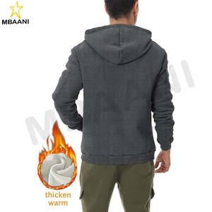 เสื้อฮู้ดผู้ชายผ้าฟลีซสำหรับออกกำลังกาย แขนยาว ซิป ¼  แบบสวม มีกระเป๋า - Product Image 2