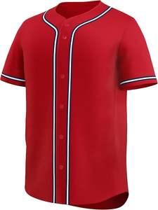 Maillot Softball pour Hommes Chemise de Baseball Personnalisée Sublimé Bouton Up Tackle Twill Lettres Brodées Nom de l'Équipe Numéro USA Style - Product Image 2