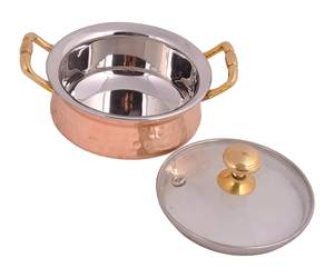 Ensemble de vaisselle en cuivre en acier inoxydable classique écologique Base martelée Verre non toxique longue durée allant au lave-vaisselle pour la maison - Product Image 1