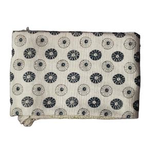 Manta de algodón de lujo con estampado de bloques de base blanca para decoración del hogar, manta al por mayor para decoración de sala de estar, decoración de sofá - Product Image 1