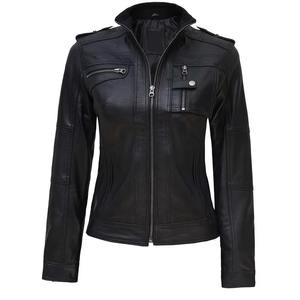 Chaqueta de Cuero para Mujer, Diseño Clásico, Nueva, de Lona Genuina, Transpirable, Otoño-Invierno, Tejida, de Alta Calidad, Personalizable, en Venta - Product Image 6