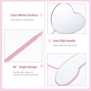 Miroir en forme de cœur pour extensions de cils, miroir en acier inoxydable pour maquillage des cils, outil pour extensions de cils - Product Image 4