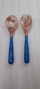 Elegant Resin <b>Salad</b> Server Set <b>Spoon</b> Fork Luxury Modern Party Dishwasher Safe Handmade Designer Cutlery - Product Image 4