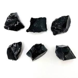 หินออบซิเดียนสีดำธรรมชาติจากเอธิโอเปีย แบบหยาบ ไม่เจียระไน ขายส่ง - Product Image 3