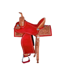 Selle Western en cuir véritable de qualité supérieure pour l'équitation et les courses de barils - Product Image 1