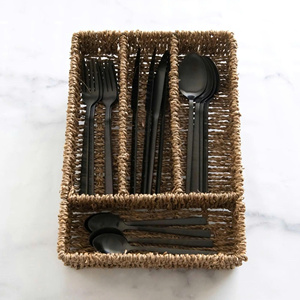 Organizador de utensilios, soportes para utensilios, cesta de almacenamiento de algas marinas, bandejas con Compartimentos para organización de cubiertos - Product Image 1