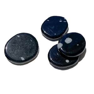 Pierre de haute qualité palmier plat flocon de neige obsidienne palmier plat cristal dégringolé pierre naturelle pierre de poche plate grossiste - Product Image 6