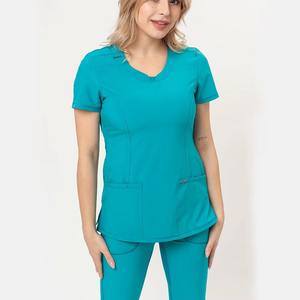 Conjuntos de fregado personalizados al por mayor a la moda, uniformes de enfermera elegantes ajustados para hospitales y clínicas, ropa médica personalizada - Product Image 3