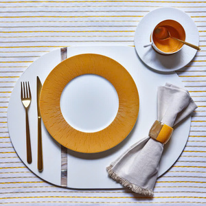 Sophisticated and Decidedly Modern Lacquer Shell <b>Placemats</b> Inlaid Mother of Pearl <b>Round</b> Table <b>Placemat</b> Mdf <b>Placemats</b> - Product Image 5