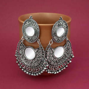 Tip Top Fashions Fine Dangle Boucles d'oreilles Argent Plaqué Miroir Dangler 1314810A Modèle - Product Image 1