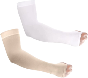 Mangas de brazo de último diseño con cubierta de mano, ropa deportiva ligera transpirable, manga de brazo de protección solar en blanco - Product Image 6