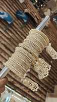 Ensemble de bracelets classiques en laiton plaqué or, éblouissants et élégants, de haute qualité, pour femmes et jeunes filles, idéal pour les mariages et événements ethniques.