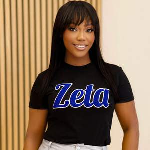 HBCU-Camiseta de chenilla blanca y azul para mujer, ropa de la Hermandad de mujeres Zeta Phi Beta, logotipo bordado de algodón suave, elegante, cómodo, ajuste verdadero - Product Image 6