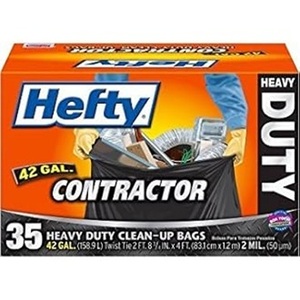 ถุงขยะสำหรับงานหนัก Hefty Contractor ขนาด 42 แกลลอน จำนวน 35 ใบ - Product Image 1