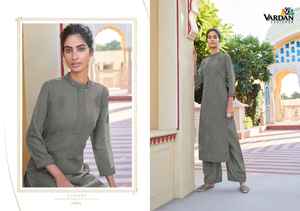 El último traje de diseñador Venta caliente Atractivo Heavy Fox Georgette Kurti Pant con bordado Trabajo Exportador mundial para la venta - Product Image 3