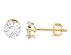 Flower Shape Cluster Design With Round Moissanite Diamond Studded In S925 Sterling <b>Silver</b> <b>Stud</b> Earrings For Women - Product Image 2