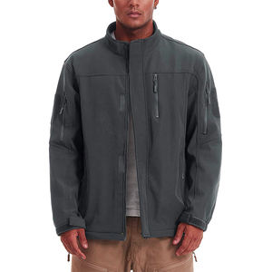 Blouson de bombardier imperméable en toile pour hommes avec col rabattu et logo avant - Product Image 1