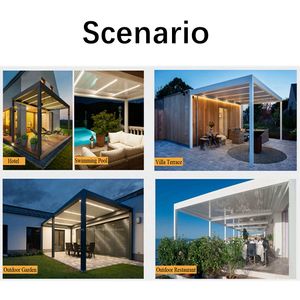 Parasol motorizado eléctrico apertura y cierre casa techo gazebos bioclimático persiana exterior <span class=keywords><strong>aluminio</strong></span> arcos pérgola - Product Image 6