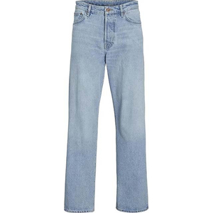 Jeans de Mezclilla Azul Claro de Pierna Recta, Cintura Alta, Corte Regular, Algodón Lavado, Estilo Casual para Hombre, Primavera 2026 - Product Image 1