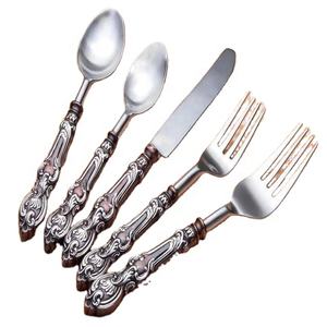 ชุดช้อนส้อมมีดสแตนเลส,ชุดช้อนส้อมมีดทำมือแบบหรูหราน่ารักดีไซน์แฟนซี - Product Image 1