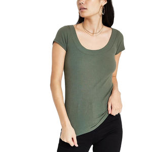 2024 venta al por mayor mejor diseño camisetas deportivas para mujer 100% algodón ecológico OEM patrón sólido Slim Fit cuello redondo - Product Image 1