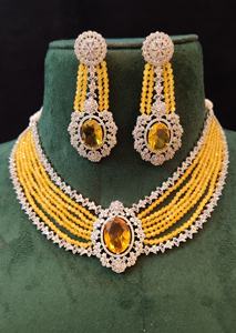 Ensemble collier et boucles d'oreilles plaqué or de qualité supérieure, rouge royal, pour soirée, bijoux tendance - Product Image 3