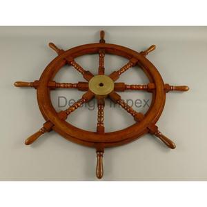 Roue de bateau décorative Décoration d'intérieur Roue de bateau en bois Artisanat mural Décoration intérieure Articles nautiques Personnaliser la roue de bateau - Product Image 2