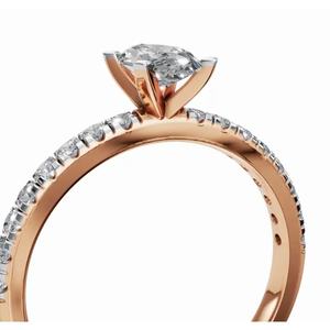 Anillo de Diamante Solitario Marquise Cultivado en Laboratorio de Primera Calidad, 0.560 Ct, Oro de 9, 14 y 18 Quilates, Proveedor Mayorista OEM - Product Image 3