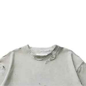 Camiseta desgastada de gran tamaño recortada para hombre lavada Vintage logotipo personalizado peso pesado 100% ropa de calle de algodón para hombre - Product Image 5