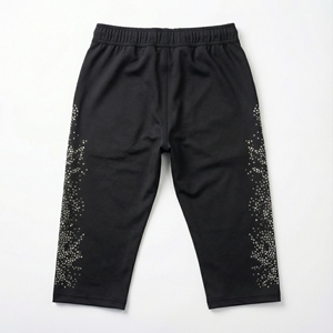 Women Custom Hot <b>Y2K</b> Skinny Winter High Elastic Waist Polyester/Cotton <b>Shorts</b> Rhinestone Solid Pattern Full Length Streetwear - Product Image 4