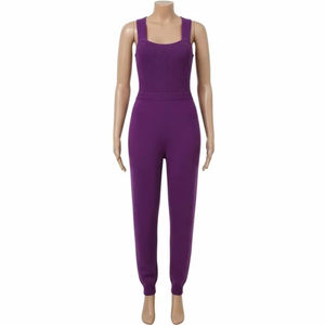 Combinaison pour femme en tricot, polyester et élasthanne, contrôle du ventre, coupe ajustée, mise en forme du corps, vêtements décontractés, vêtements de mode, fournisseur en gros OEM - Product Image 1