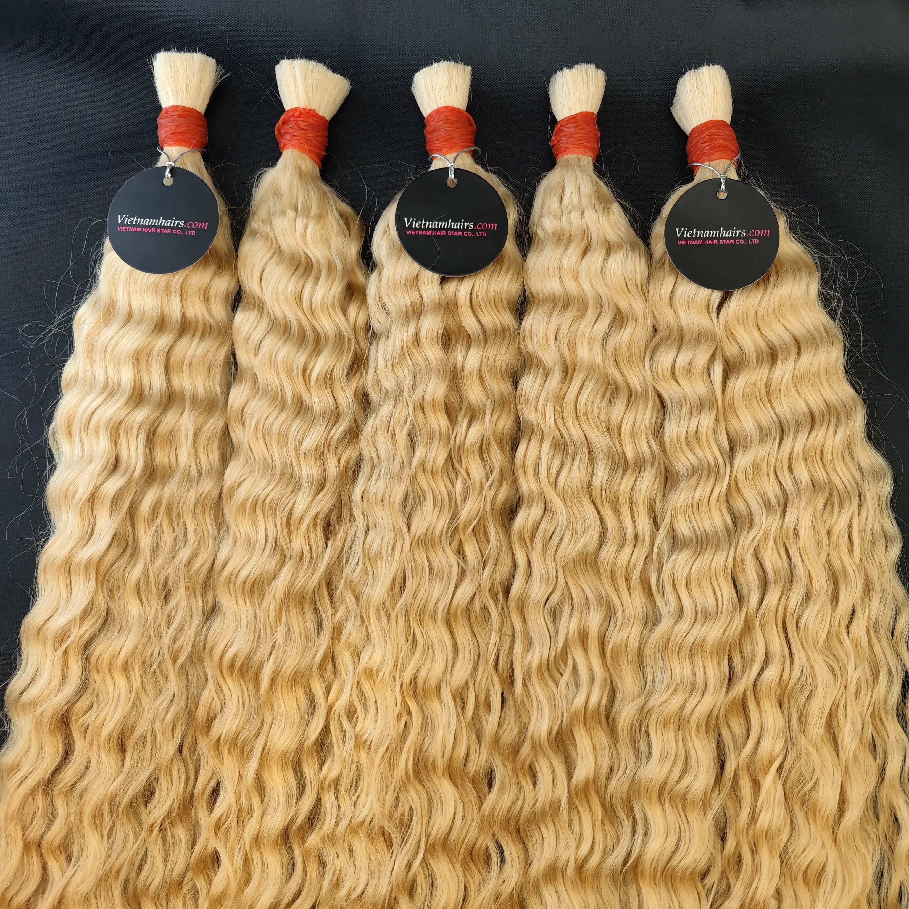 [TOP] Best factory wholesale price wavy/curly hair blonde color no shedding vietnamese remy hair extensions