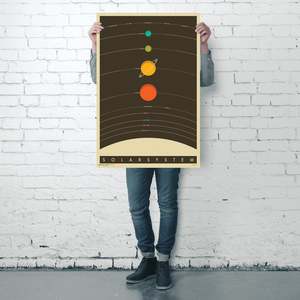 Póster del Sistema Solar con Marco Negro, Decoración de Pared de Papel - Product Image 3