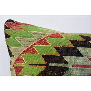 Multicolor 16x24 Inch Patchwork Kilim Wool Pillow Exquisite Vintage & <b>Fluffy</b> Patterned Accent <b>Cushion</b> Woven Decorative <b>Cushion</b> - Product Image 2