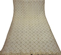 Écharpe châle longue bicolore en filet pour femme, style traditionnel pakistanais et indien, toutes saisons, durable, respirante et légère