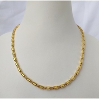 Colliers faits à la main en laiton plaqué or 18 carats, chaîne à maillons, style religieux unisexe, motif solide, longueur réglable, SOUMYA