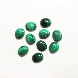 Cabujón liso de malaquita verde Natural ovalada de 8x10mm de calidad AAA, piedras preciosas sueltas calibradas semipreciosas para la fabricación de joyas - Product Image 4