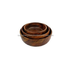 Bols de service entièrement en bois Ustensiles de cuisine d'intérieur Design Saladier avec design poli et personnalisé Disponible Acacia Mango Bois - Product Image 4