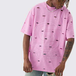 T-shirts pour hommes de haute qualité en coton, en vrac, avec étiquette privée, effet délavé - Product Image 3