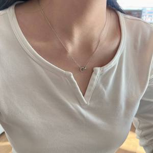 Collar de Plata de Ley 925 con Colgante de Doble Círculo Entrelazado con Piedra Moissanita D VVS1, Joyas de Perla Negra, Elegante para Compromiso - Product Image 2