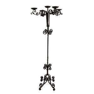 Candelabro Moderno de Hierro con 5 Brazos y Acabado Negro para Decoración del Hogar, Bodas, Pascua, Navidad, Ecológico, Hecho a Mano, de Pie, en Oferta - Product Image 3