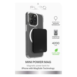 Banco de Energía Inalámbrico Promocional MagSafe Ultra Delgado Negro 4200mAh PUFCBB40P2MAGBLK - Product Image 2