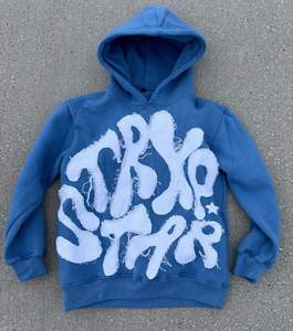 <b>Top</b> Trending Comfortable Winter Men's <b>Distressed</b> Embroidery Hoodies 100% Cotton Fleece Custom Logo Pullover - Product Image 4