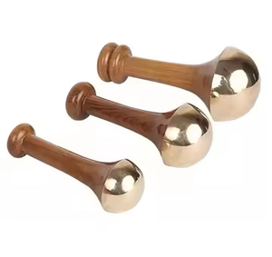 Ensemble de baguettes Kansa modernes faites à la main pour une relaxation profonde, avec manche en bois de teck, masseur corporel à prise confortable, écologique, pour le visage et les pieds - Product Image 5