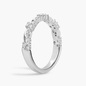 Bague d'éternité vintage en dentelle avec diamants de laboratoire, coupe ovale, bijoux de mariage et d'anniversaire pour femme - Product Image 2