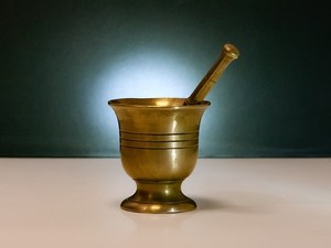 Mortier et pilon fantaisie en laiton Vintage pour la maison restaurant accessoires de cuisine herbe et épices outils granit médecine broyeur masher - Product Image 3